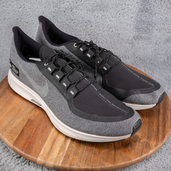 Nike Air Zoom Pegasus 35 Shield Black Gray Running Shoes AA1643-001 Mens Size 15 - Picture 1 of 10